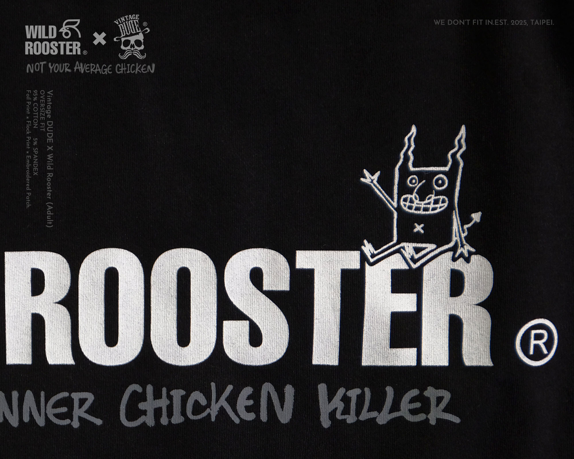 Wild Rooster × VINTAGE DUDE T-shirt (Adult) | oversize 大尺碼男裝