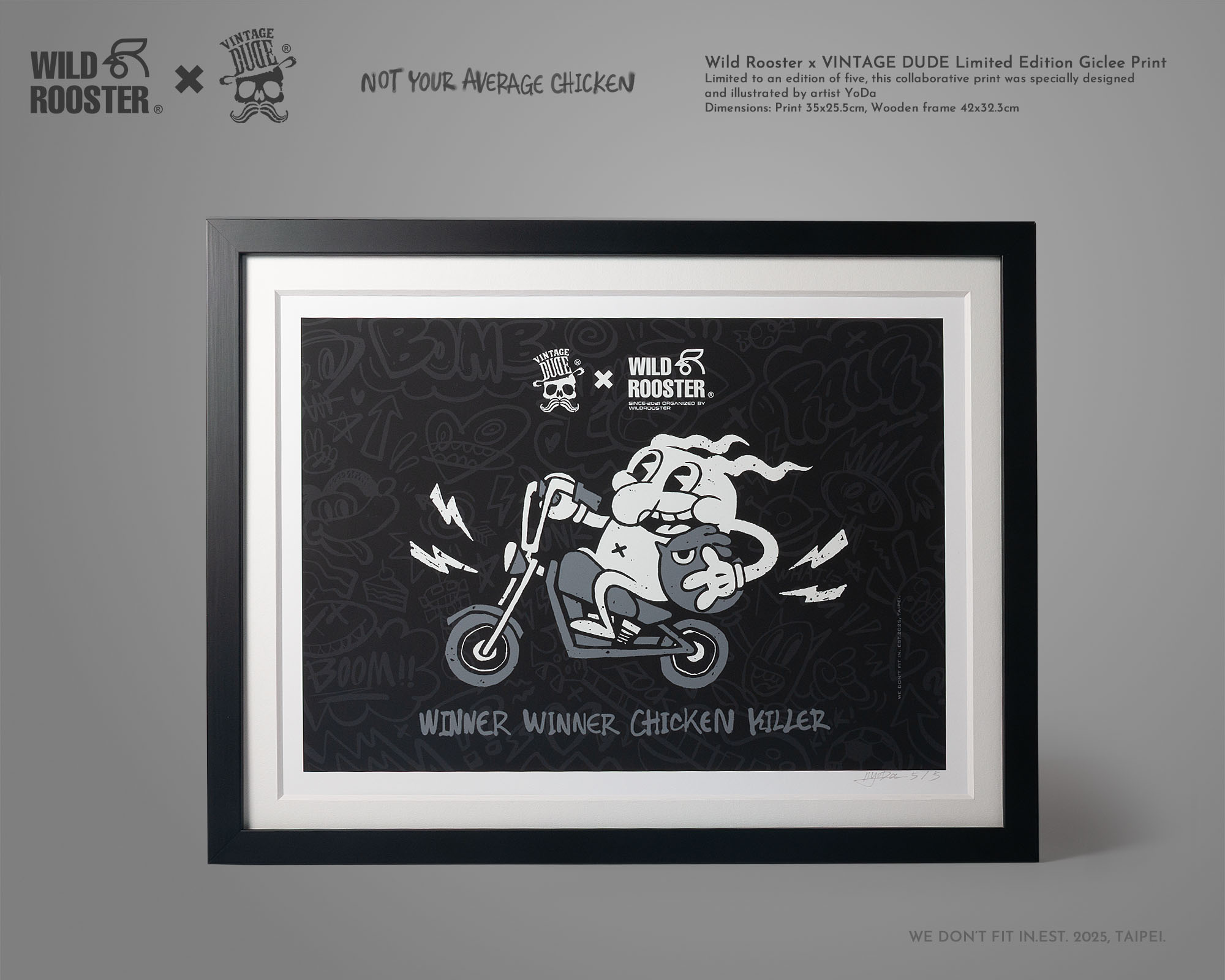 Wild Rooster × VINTAGE DUDE Limited Edition Giclée Print | oversize 大尺碼男裝